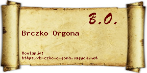 Brczko Orgona névjegykártya